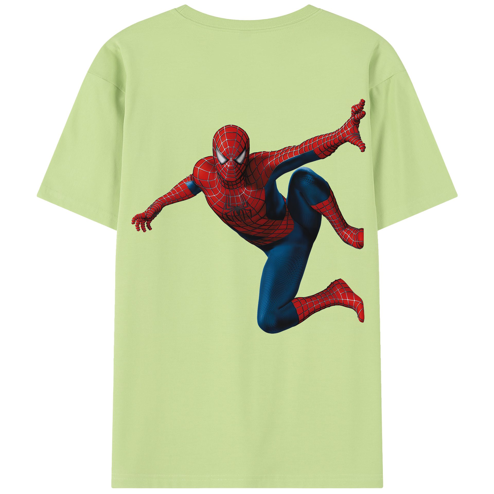 （画像用） Spider Man スパイダーマン 綿100％半袖Tシャツ（背面プリント）